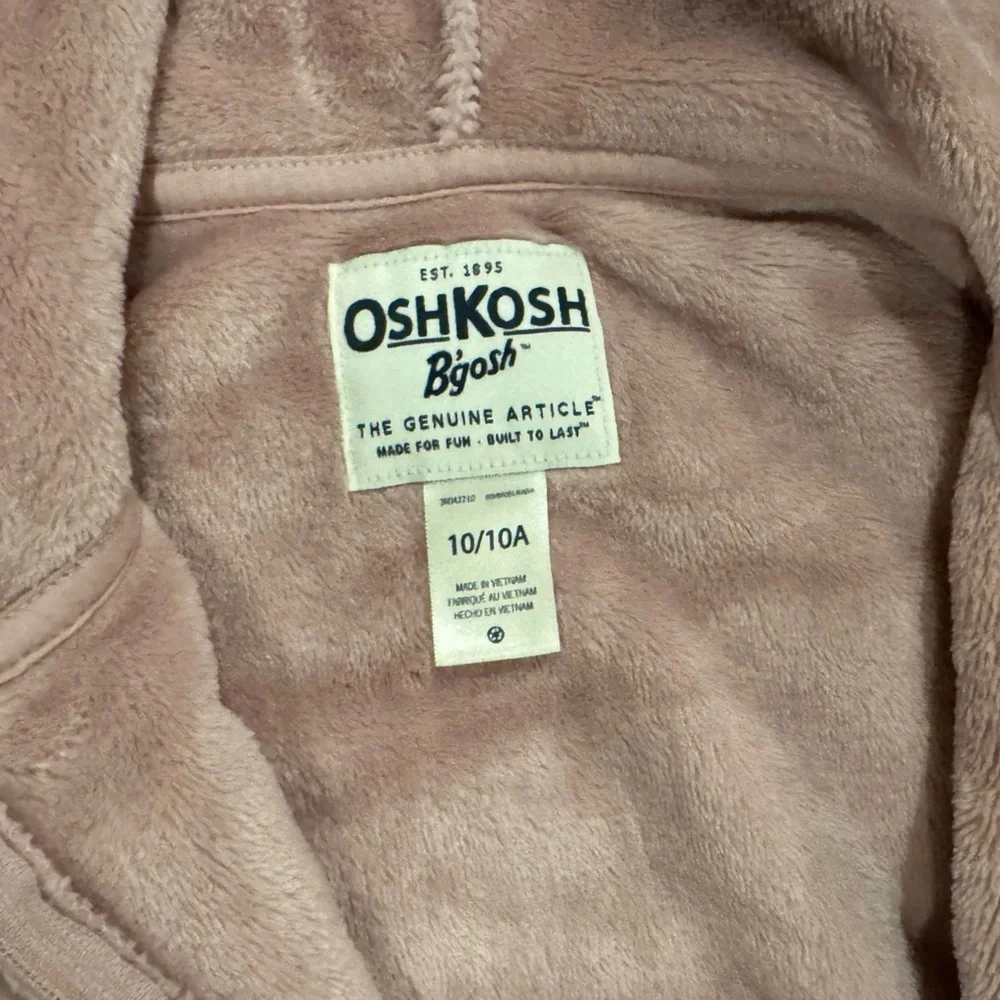 Girls OshKosh B'gosh light pink Blush Fleece zip up hoodie, size 10